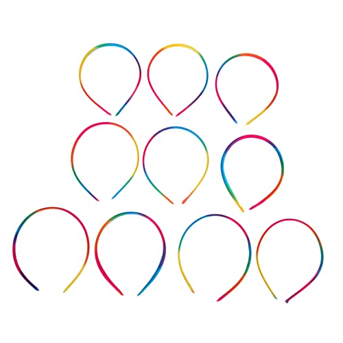 TOPPERFUN 10 Stück Teiliges Regenbogen Haarband für Damen Dünne Haarreifen für Mädchen Haaraccessoires für Verschiedene Frisuren und Anlässe von TOPPERFUN