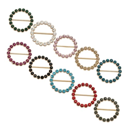 TOPPERFUN 10 Stück Teiliges Schalringe Tragbare Hemdclips Dekorative Schalbefestigungen für Damen Vielseitiges Accessoire Gemischten Farben für Besondere Anlässe von TOPPERFUN
