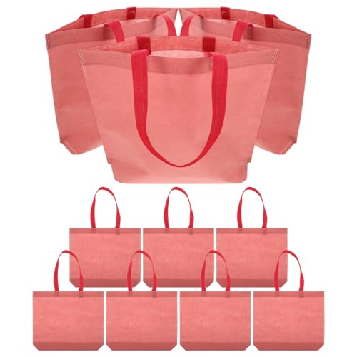 TOPPERFUN 10 Stück Wiederverwendbare Einkaufstaschen Große Tragetaschen Aus Vliesstoff Mit Griffen Für Mädchen – Aufbewahrungstasche Für Partys Reisen Und Lebensmitteleinkäufe von TOPPERFUN