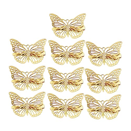 TOPPERFUN 10 Stücke Zarte Haarspangen für Mädchen Stereoskopisches Design Ausgehöhlte Haarnadel Clips aus Goldener Legierung Kopfschmuck für Hochzeiten Partys Festivals von TOPPERFUN