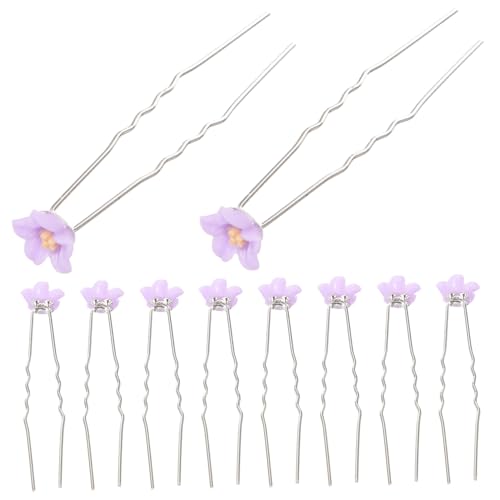 TOPPERFUN 10 Teiliges Blumen Haarnadeln U förmig für Hochzeit Brautschmuck Eleganter Haarschmuck Damen und Mädchen Komfortabel Haltbar Geeignet für Festliche Anlässe von TOPPERFUN