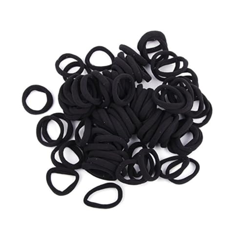 TOPPERFUN 100 Stück Teiliges Elastisches Haargummi Schwarz Nahtlose Hochdehnbare Haarschlaufen für Frauen Geeignet für Pferdeschwanz Flechten alle Haartypen Langlebig und Formstabil von TOPPERFUN