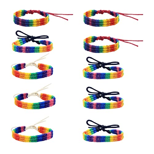 TOPPERFUN 10stücke Regenbogenfarben Armband Bunte Handgelenk Ketten Aus Strapazierfähigem Material Für Tägliche Nutzung von TOPPERFUN