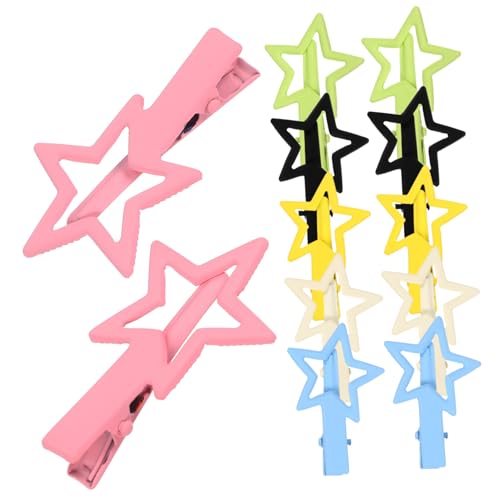 TOPPERFUN 12 Stck Teiliges Metall Haarspangen Sternform Bunte Haarklammern für Damen Mädchen Stabile Dekorative Haarclips in Pastellfarben Vielseitig für Alltag und Party Geeignet von TOPPERFUN