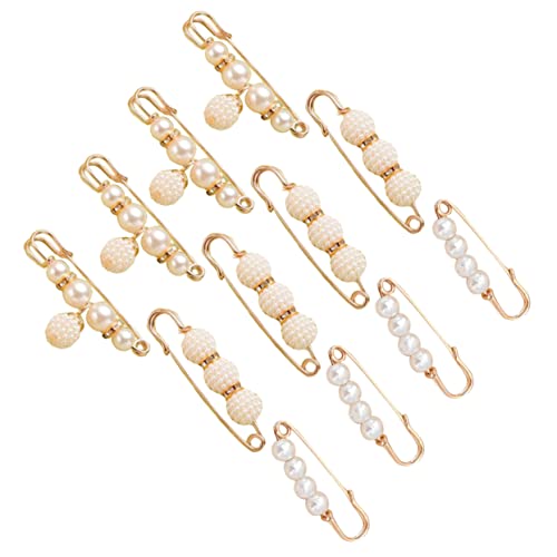 TOPPERFUN 12 Stück Broschen Clips Für Damen Perlen Anstecknadeln Für Pullover Schals Kleider Und Röcke Verstellbare Taille Clips Ästhetische Sicherheitsnadeln Für Kleidung von TOPPERFUN