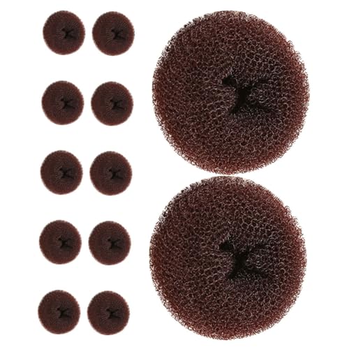 TOPPERFUN 12 Stück Haarknoten Maker Donut Dutt Former Für Und Mädchen Chignon Donut Former Für Kurzes Und Dünnes Haar Scrunchie von TOPPERFUN