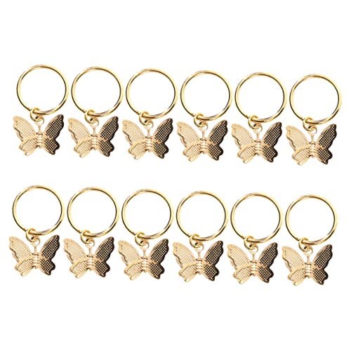 TOPPERFUN 12 Stück Haarschmuck Ringe für Zöpfe Schmetterlinge Haar Clips Selbstgemacht Haar Accessoires für Dreadlocks für Mädchen für Partys und Hochzeiten von TOPPERFUN