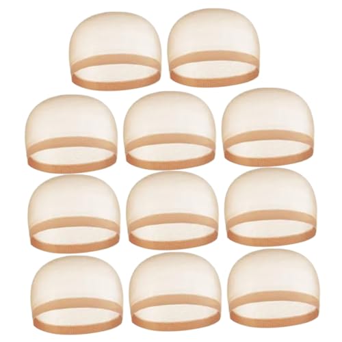 TOPPERFUN 12 Stück Teiliges Elastische Perückenkappen aus Flexiblem Haarnetz Material Transparent und Angenehm zu Tragen für Kostüm Festivalpartys Passend für Verschiedene Kopfgrößen von TOPPERFUN