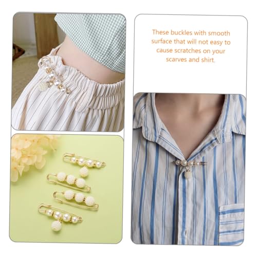 TOPPERFUN 12 Stück Teiliges Taillennadel mit Perlenbrosche Dekorativer Brooch Clip für Damen Verstellbarer Taillenclip zum Engermachen von Röcken Kleidern und Hosen Einfach zu Befestigen von TOPPERFUN