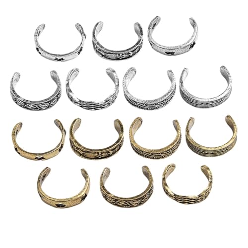 TOPPERFUN 14stücke Metall-zehenringe Geschnitzte Hohle Zehenringe Kleine Für Damen Gold Silber Leicht Zu Tragen von TOPPERFUN