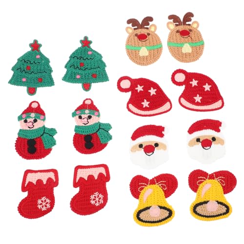 TOPPERFUN 14 Stück Teiliges Weihnachts Haarspangen für Mädchen Bunte Strick Haarclips mit Weihnachtsmotiven Schneemann Weihnachtsbaum Rentier Haardekoration für Festliche Anlässe von TOPPERFUN