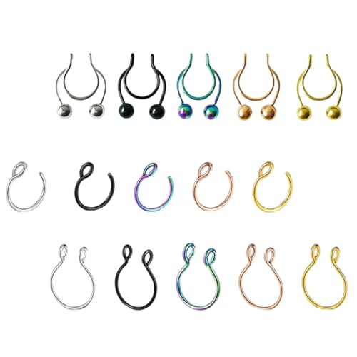 TOPPERFUN 15 Stück Teiliges Set Fake Nasenringe Piercing Schmuckstücke für Damen und Herren für Partys und Besondere Anlässe TOPPERFUN 15 Stück Teiliges Set Fake Nasenringe Piercing Schmuckstücke für Damen und Herren für Partys und Besondere Anlässe von TOPPERFUN