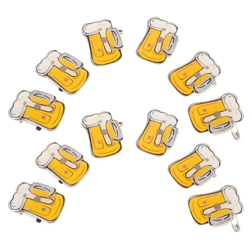 TOPPERFUN 15Stücke Leuchtende Bierkrug Broschen Niedliche Anstecknadeln für Oktoberfest Dekoration Exquisites Accessoire für Kleidung und Taschen für Besondere Anlässe von TOPPERFUN