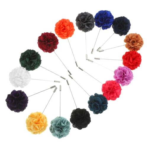 TOPPERFUN 16 Stück Teiliges Blumen Anstecker für Herren Brosche für Anzug Hochzeiten und Feiern mit Hochwertiger Verarbeitung und Einzigartigem Design für Besondere Anlässe von TOPPERFUN