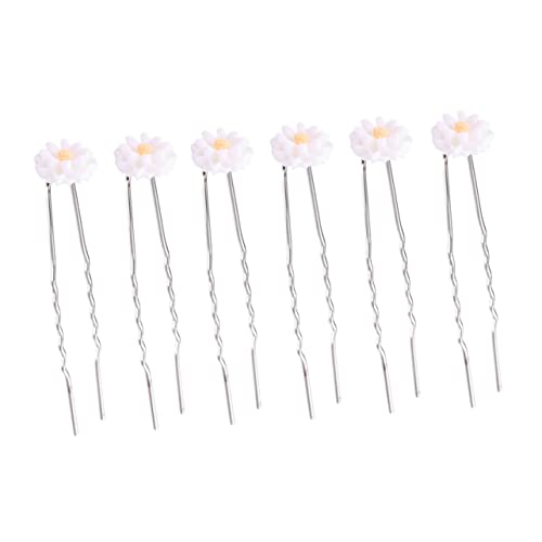TOPPERFUN 16 Stück Daisy Haarnadeln Aus Harz U-form Eleganter Haarschmuck Für Damen Und Mädchen Für Hochzeiten Und Besondere Anlässe von TOPPERFUN