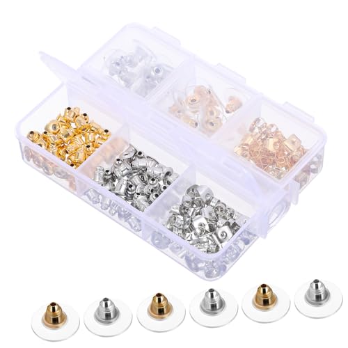 TOPPERFUN 170stücke Ersatz-ohrringverschlüsse Aus Gummi Und Metall Verriegelbare Ohrringverschlüsse Für Ohrstecker Und Ohrlöcher Mit Aufbewahrungsbox von TOPPERFUN