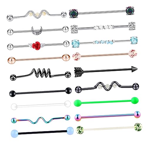 TOPPERFUN 18stücke Doppelter Piercing-ohrring Aus Edelstahl Dekorative Mode-ohrstecker Verschiedene Designs Für Partys Und Täglichen Gebrauch von TOPPERFUN