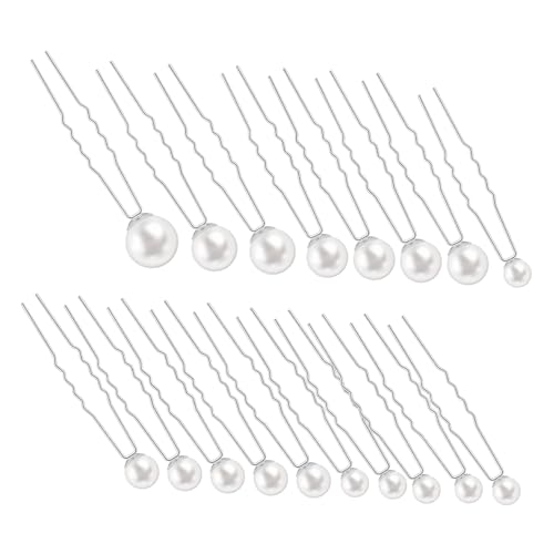 TOPPERFUN 18stücke Perlen Haarnadeln U-förmige Haargabeln Für Frauen Haarschmuck Braut-haarspangen Haarstyling-zubehör Accessoires Für Haarstyling von TOPPERFUN