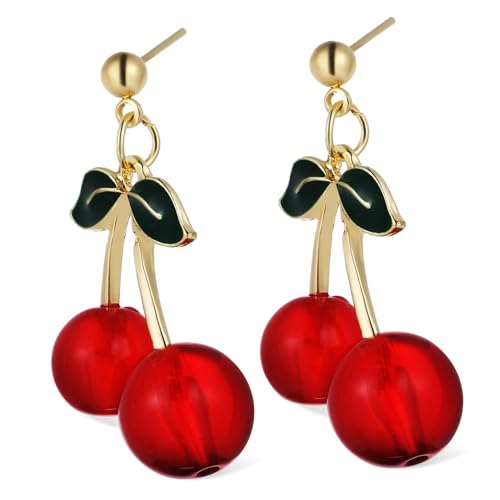 TOPPERFUN 1Paar Kirschohrringe für Damen Süße Baumelnde Früchte Ohrringe Goldene Accessoires für Valentinstag Leicht TOPPERFUN 1Paar Kirschohrringe für Damen Süße Baumelnde Früchte Ohrringe Goldene Accessoires für Valentinstag Leicht von TOPPERFUN
