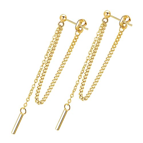 TOPPERFUN Damen Ohrhänger Mit Baumelnden Ketten Ohrschmuck Für Frauen Und Mädchen Lang Hängend Aus Hochwertigen Materialien Sicher Und Langlebig von TOPPERFUN