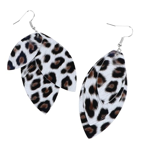 TOPPERFUN Retro-leoparden-ohrringe Einfache Doppellagige Ohrhänger Aus Pu- Schmuckdekor Für Damen Und Mädchen von TOPPERFUN