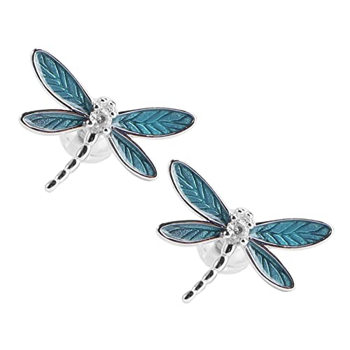 TOPPERFUN Modische Libellen Ohrstecker Damen Aus S925 Silber Türkisfarbene Ohrringe Elegantes Ohrschmuck Für Sommeranlässe Ohrdekor Für Frauen von TOPPERFUN