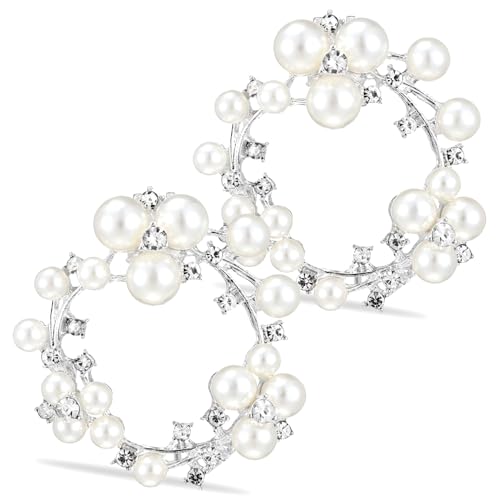 TOPPERFUN Schuhclips Mit Perlenkristallen Dekorative Schuhanhänger Für Damen Abnehmbare Schuhschnallen Aus Metall Und Kunststoff Schuhornamente Für Hochzeitsschuhe von TOPPERFUN