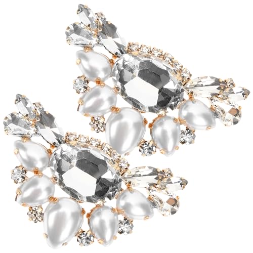 TOPPERFUN 1Paar Schuhclips für Damen Bling Hochzeits Schuhanhänger Perlen und Accessoires für Brautschuhschmuck und Festliche Anlässe von TOPPERFUN