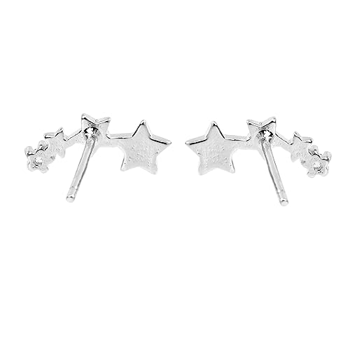 TOPPERFUN 1Paar Sterling Silber Stern Ohrringe Damen Ohrringe im Modernen Design für Partys Hochzeiten Geburtstage Perfektes für Freunde Familie von TOPPERFUN