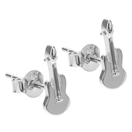 TOPPERFUN Gitarren Ohrstecker Für Damen S925 Silber Ohrstecker Hypoallergen Schicke Ohrringe Für Alltag von TOPPERFUN