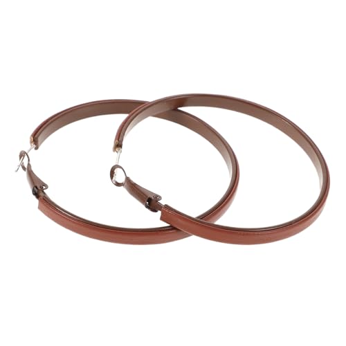 TOPPERFUN Fake Leather Creolenohrringe Für Damen Braune Übertriebene Ohrringe Mit Elegantem Design Für Modebewusste Outfits Und Jeden Anlass von TOPPERFUN