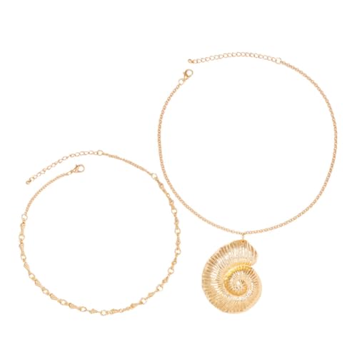 TOPPERFUN Muschelkette mit Anhänger für Männer und Frauen Dekorative Conch Halskette Strapazierfähigem Metall Einzigartiges Strandaccessoire Stilvoller Halsschmuck für Urlaubslook von TOPPERFUN