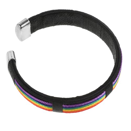 TOPPERFUN Regenbogen Armband für Damen Polyester Handgelenk Kette Kreatives Accessoire für Freundschaft und Lgbtq von TOPPERFUN