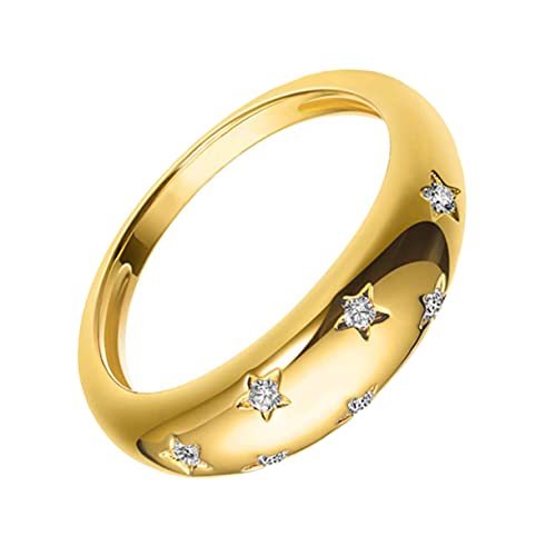TOPPERFUN Galvanisierter Zirkon Damen Fingerring Retro Dekor Ring Für Party Tanz Anlässe Weihnachten Jubiläen Geburtstage Täglicher Gebrauch von TOPPERFUN