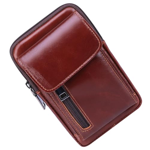 TOPPERFUN Echtleder Herren Hüfttasche Praktische Outdoor Sporttasche Multifunktionale Gürteltasche für Männer Verstellbar Leicht für Wandern und Radfahren von TOPPERFUN
