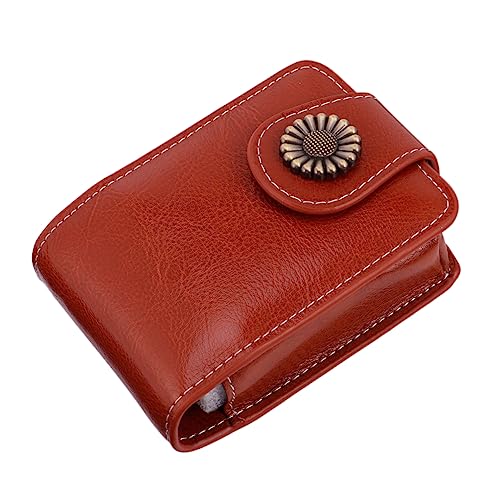 TOPPERFUN 1Stück Lippenstift Organizer mit Integriertem Spiegel PU Make Up Aufbewahrungstasche in Bordeauxrot für Unterwegs für Lippenstifte und Lipgloss Design für Damen von TOPPERFUN