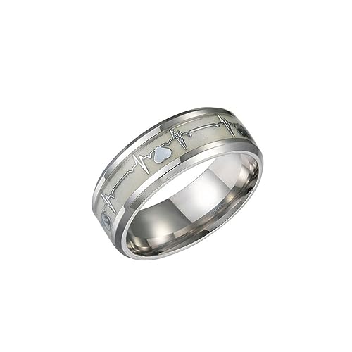 TOPPERFUN 1Stück Stylischer Nachtleuchtender Edelstahlring für Elektrokardiogramm Design Unisex Luminous Finger Blau Perfektes für und Frauen TOPPERFUN 1Stück Stylischer Nachtleuchtender Edelstahlring für Elektrokardiogramm Design Unisex Luminous Finger Blau Perfektes für und Frauen von TOPPERFUN