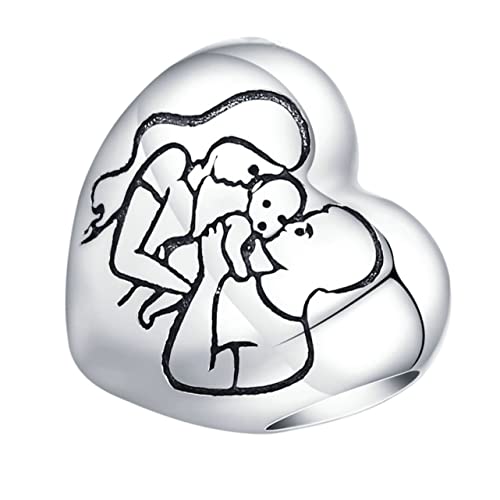 TOPPERFUN Herz Anhänger Armband Charm 925 Silber Selbstgemacht Schmuckherstellung Zubehör Kleine Herzförmige Perlen für Armbänder und Ohrringe für Valentinstag für Familie und Freunde von TOPPERFUN
