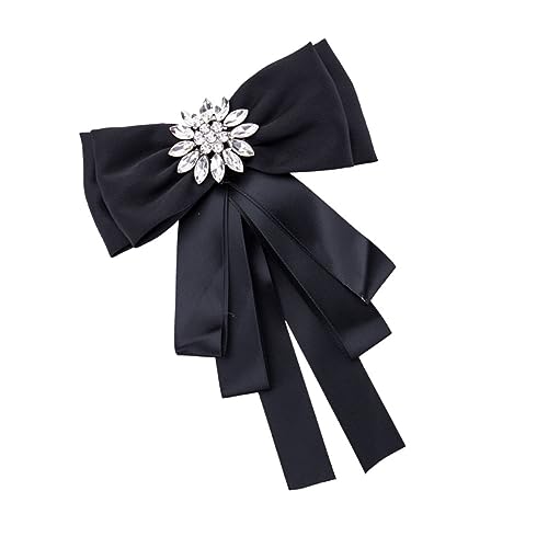 TOPPERFUN Damen Brosche, Blumen Diamant Schleifenbrosche, Damenhemdkragen, Modische Damenschmuck Krawattennadel, Charmante Fliege von TOPPERFUN