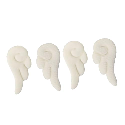 TOPPERFUN 2 Paar Nicht Für Kopfschmuck Clips Winkel Haar Cartoon Haarnadeln Schmuck Klammern Weiß Leder Schöne Muster Flügel Mädchen von TOPPERFUN