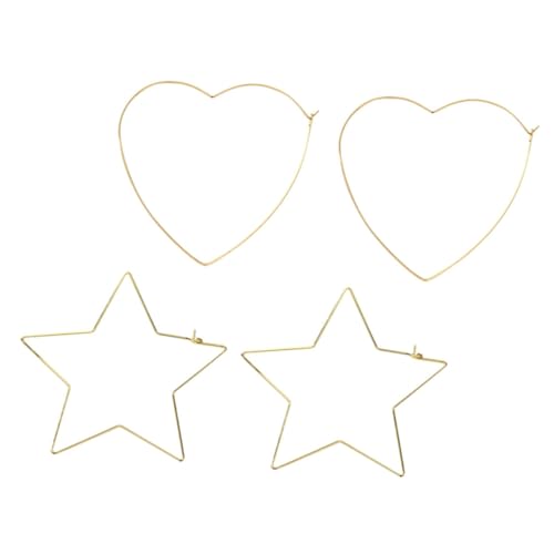 TOPPERFUN 2 Paare DIY Ohrringe Herz Stern Form Große Ohrringe für Schmuckherstellung für Frauen und Mädchen für Festivals und Besondere Anlässe von TOPPERFUN