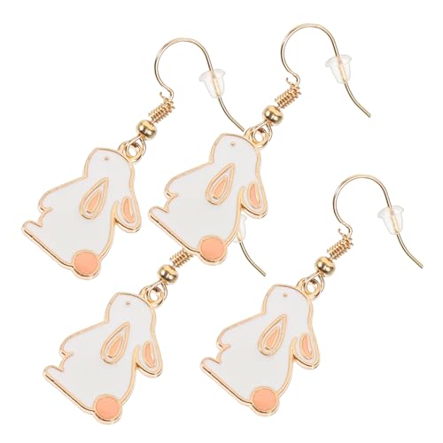 TOPPERFUN 2 Paare Kreative Hasenohren Ohrringe für Damen und Teenager Modische Frühlings ohrhänger mit Niedlichem Cartoon kaninchen design Schmuck deko für Ostern und Alltag von TOPPERFUN