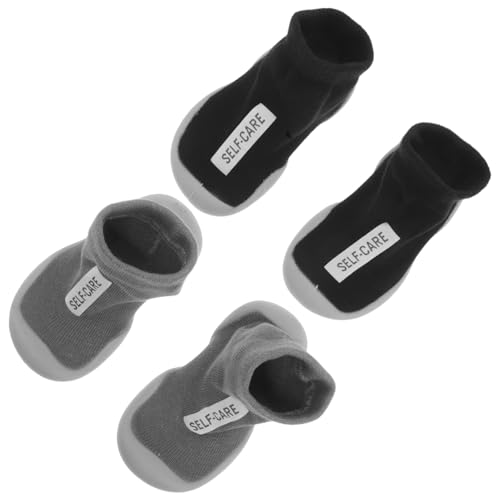 TOPPERFUN 2 Paare Lauflernschuhe für Junge Mädchen mit Rutschfester Sohle Weiche Atmungsaktive Krabbelschuhe für Jungen und Mädchen Leichte Sockenschuhe Flexible für Drinnen und Draußen von TOPPERFUN