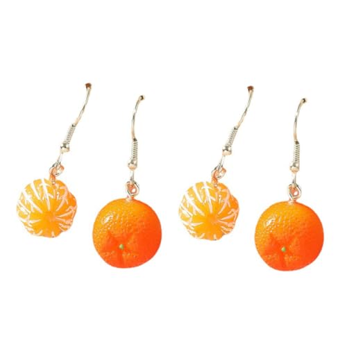 TOPPERFUN 2 Paare Orangefarbene Ohrringe Simulation Orange Dangle Ohrringe für Damen Zierlicher Schmuck Hochwertigem Harz Leicht und für von TOPPERFUN