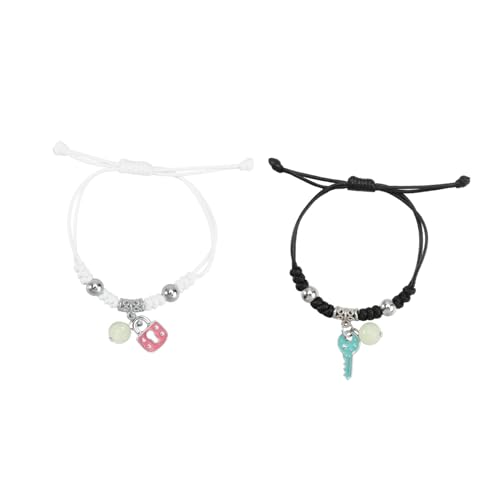 TOPPERFUN 2 Paare Pärchen Armband Kreative Weihnachtsarmbänder für Stilvolles Handdekor mit Zufälligem Design Perfektes für Freunde und Familie von TOPPERFUN