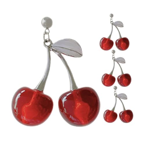 TOPPERFUN 2 Paare Süße Kirsche Ohrringe für Frauen Einzigartiges Frucht Schmuckset mit Roten Kirsche Anhängern für Strand und Freizeitmode TOPPERFUN 2 Paare Süße Kirsche Ohrringe für Frauen Einzigartiges Frucht Schmuckset mit Roten Kirsche Anhängern für Strand und Freizeitmode von TOPPERFUN