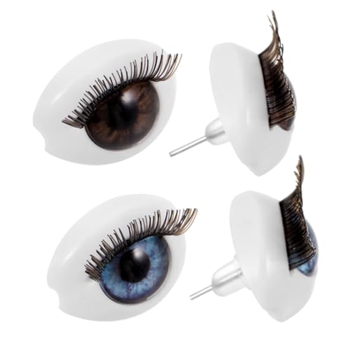 TOPPERFUN 2 Paare Weird Eye Ohrstecker Damen Simulierte Augen Wimpern Design Leicht Und Robust Süßer Ohrschmuck Für Mädchen Style von TOPPERFUN