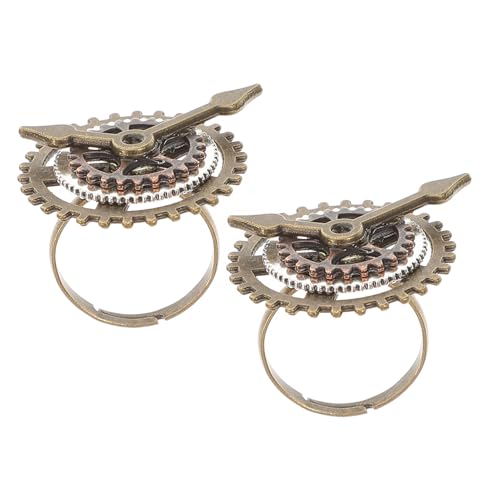 TOPPERFUN 2 STÜCK Retro Steampunk Ring mit Design für Damen Modischer Metallfinger Ring für Kreative Outfits und Besondere Anlässe TOPPERFUN 2 STÜCK Retro Steampunk Ring mit Design für Damen Modischer Metallfinger Ring für Kreative Outfits und Besondere Anlässe von TOPPERFUN