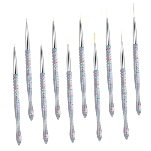 TOPPERFUN 2 Sätze Nagelkunst Zieh Linienwerkzeug für DIY Maniküre Ultra Transparente Glitzer Pinsel Teiliges für Kreative Nageldesigns und Eyeliner Anwendung von TOPPERFUN