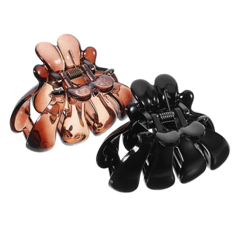 TOPPERFUN 2 Stck Kleine Haarklammern Schwarze und Braune Krallenklammern für Mädchen und Frauen Süße Dekorative Haarspangen Stabil und Vielseitig für Hochzeit Alltag Styling und DIY von TOPPERFUN